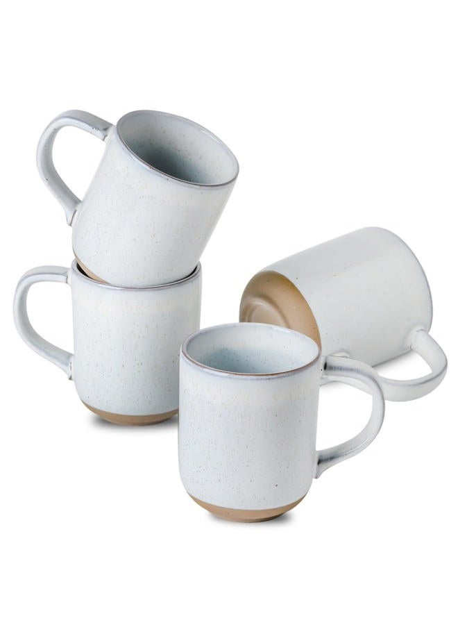 Tikooere Coffee Mugs Set of 4,Ceramic 13 OZ Coffee Cups with Big Handle,Stoneware Large Tea Cups for Hot Beverages,Yogurt,Cappuccino,Latte,Gift for Mom and Dad,Dishwasher Safe & Microwave Safe,White - Image 1