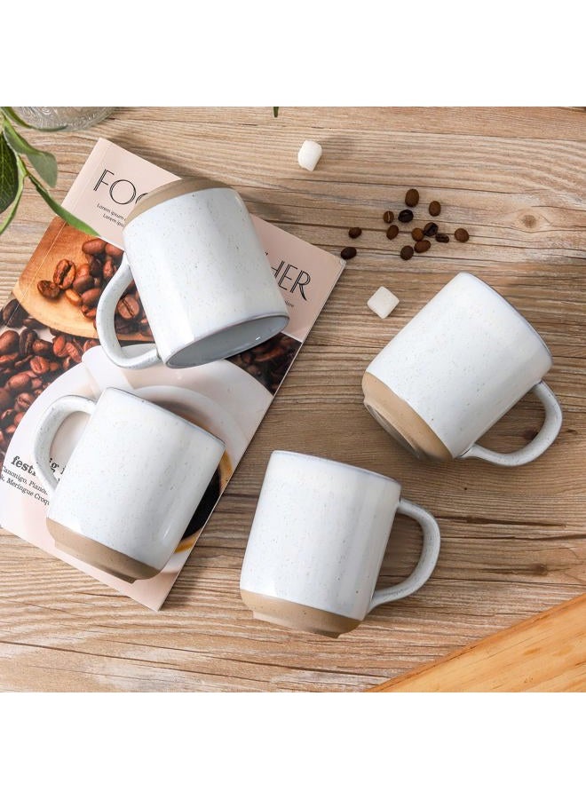 Tikooere Coffee Mugs Set of 4,Ceramic 13 OZ Coffee Cups with Big Handle,Stoneware Large Tea Cups for Hot Beverages,Yogurt,Cappuccino,Latte,Gift for Mom and Dad,Dishwasher Safe & Microwave Safe,White - Image 5
