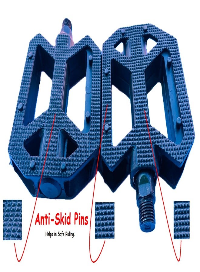 Ilsha® ABS Hard Plastic Cycle Bicycle Pedal Set for MTB Mountain Senior Ranger Bikes Free Size with Axle for All Cycles (Black) Quality Product Only. - Image 3