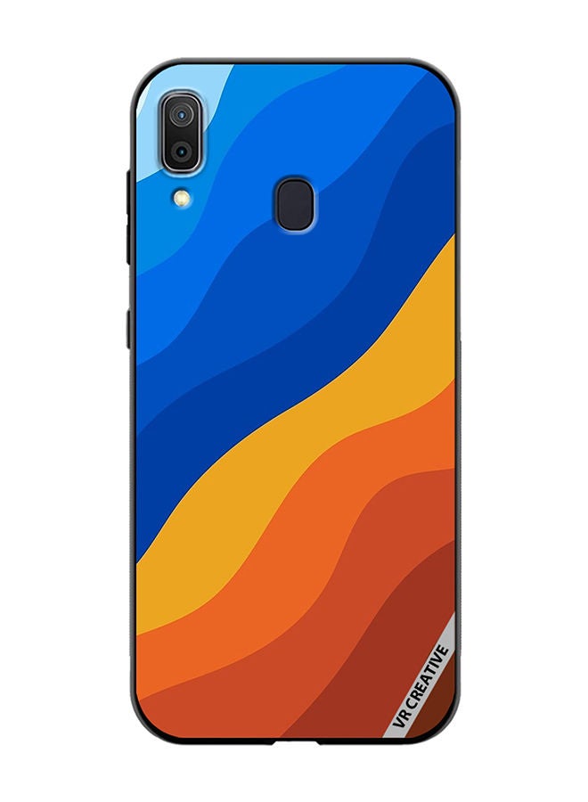 VR CREATIVE Protective Case Cover For Samsung Galaxy A30 Waves Design Multicolour - Image 1
