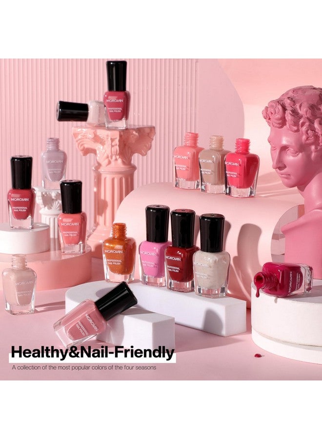 Morovan Fingernail Nail Polish Set: 15 Color Burgundy Red Fall Fingernail Polish Pink Air dry Regular Quick dry Nail Polish Pack 0.25oz Nail Polish Kit Lovers Valentine's Day Gift for Women Girl - Image 2