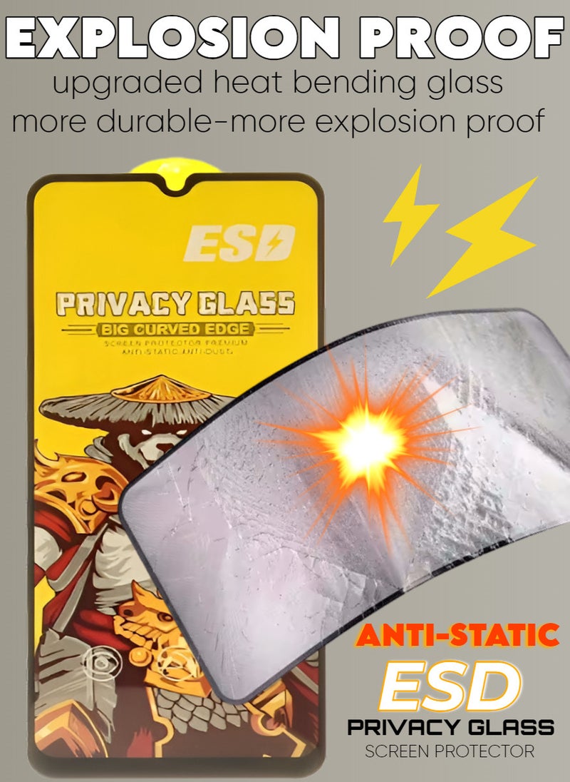 ESD 3 Pieces Tempered Dustproof Privacy Glass Screen Protector Compatible For Samsung Galaxy M10s - Image 4