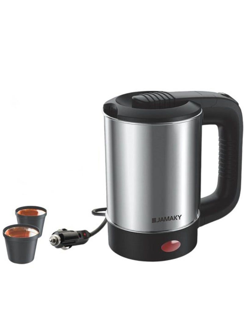 Electric kettle with Italian technology , JMK9505 is used at home and in the office, with an elegant stainless steel design that adds a touch of beauty. The kettle features fast heating with a power of 250 watts and a large capacity (0.5 liters). Automatic shut-off when boiling and degree rotating base