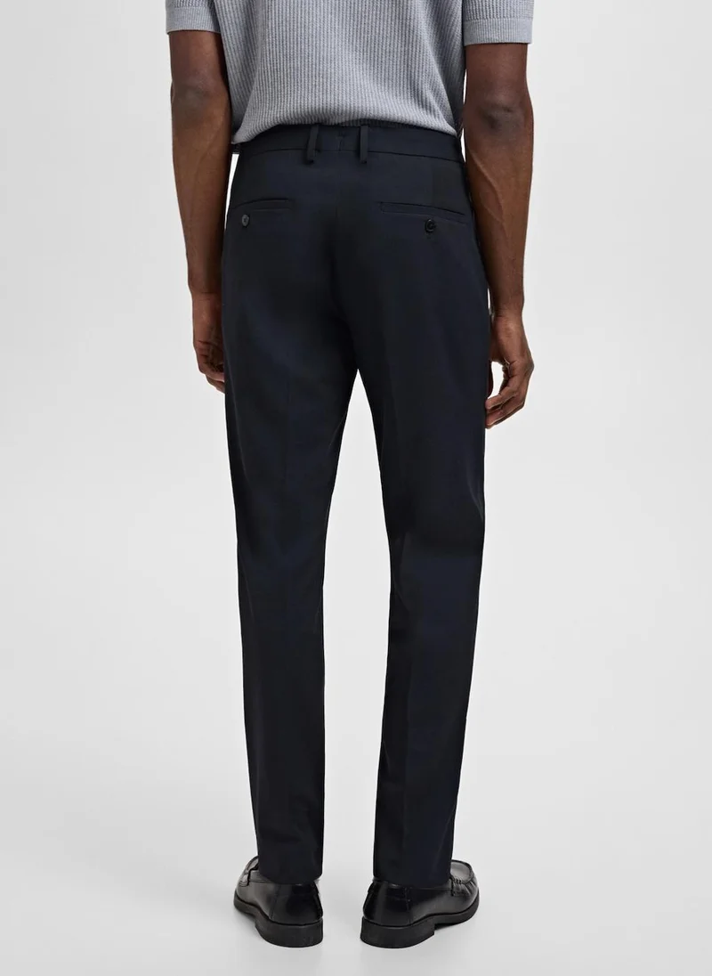 MANGO Stretch Fabric Super Slim-Fit Suit Trousers