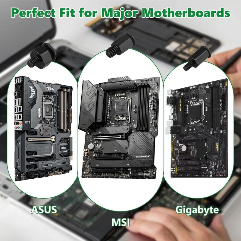 KASTWAVE 30-Piece Carbon Steel Black-Coated M.2 SSD Mounting Screws Kit for ASUS, MSI, Gigabyte & NGFF Motherboards - Image 2