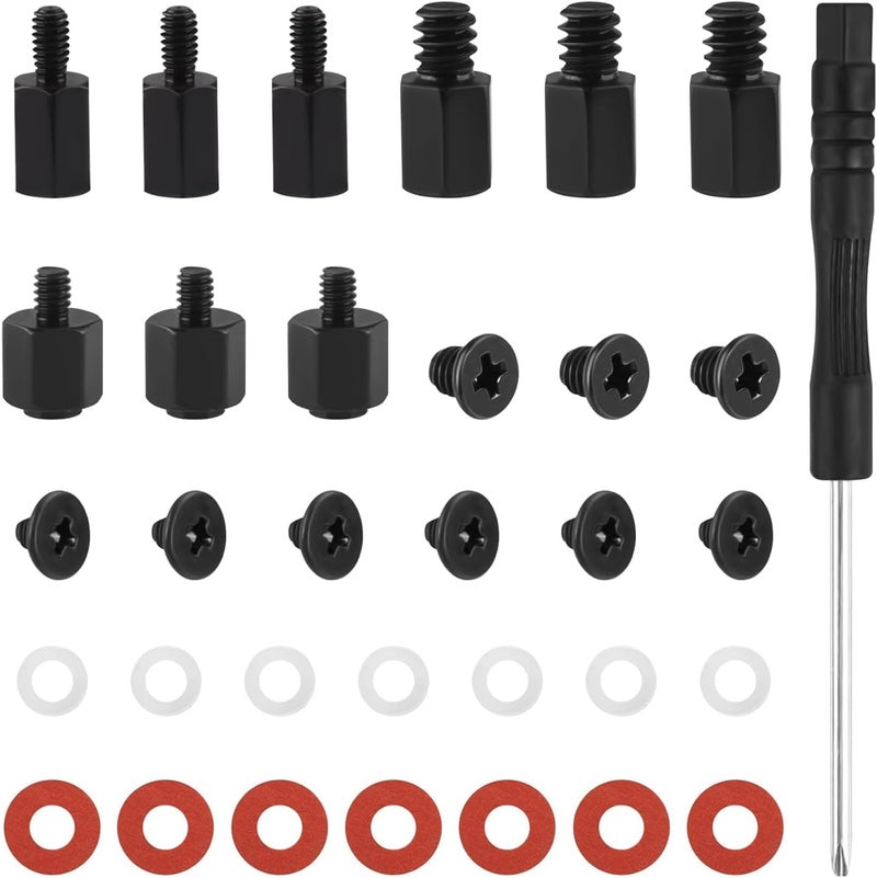 KASTWAVE 30-Piece Carbon Steel Black-Coated M.2 SSD Mounting Screws Kit for ASUS, MSI, Gigabyte & NGFF Motherboards - Image 1