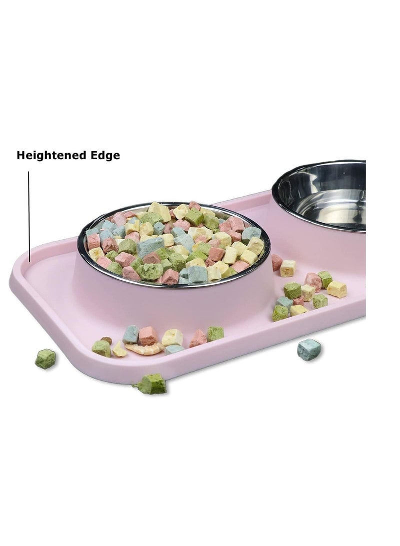 MahMir Cat Dog Bowls for Food and Water, Pet Feeder Set with Non-Spill Mat - Image 5