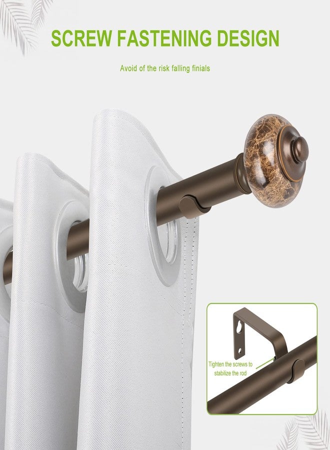 daintier 2 Pack Curtain Rods for windows,3/4 Inch Metal Single Telescoping Curtain Rod with Finials (Bronze, 28-48",2 pack) - Image 4