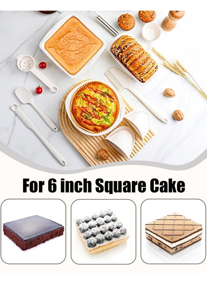 4 Pack Square Cake Pans, Non-stick Silicone Baking Pan, Cake Molds for Brownies, Bread, Lasagna and Cake for Oven, Microwave, Dishwasher - Image 4