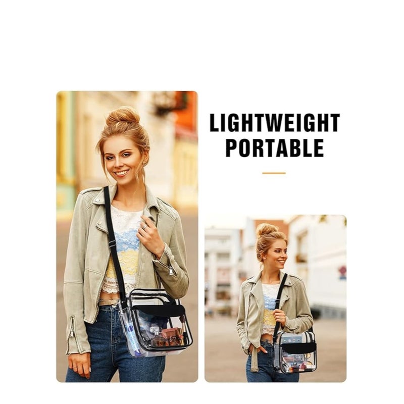 Zikra Clear Crossbody Bag, See Through Clear Purse Handbags with Adjustable Strap, Transparent Waterproof PVC Messenger Shoulder Bag for Women Work Sport Concert, Clear - Image 5