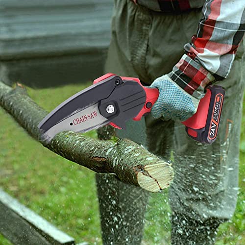 Artnery Mini Cordless Chainsaw Dual Battery (21Vx2), 4inch Cutting Area Wide Heavy Duty, Multipurposing Gardening, Wood Working Tool Like Logging, Cutting, Pruning with (Multicolor) - Image 5