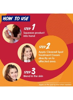 Clearasil Rapid Rescue Spot Treatment Cream With Benzoyl Peroxide Acne Medication For Acne Relief In As Fast As 4 Hours 1 Ounce (Pack Of 3)  - Image 3