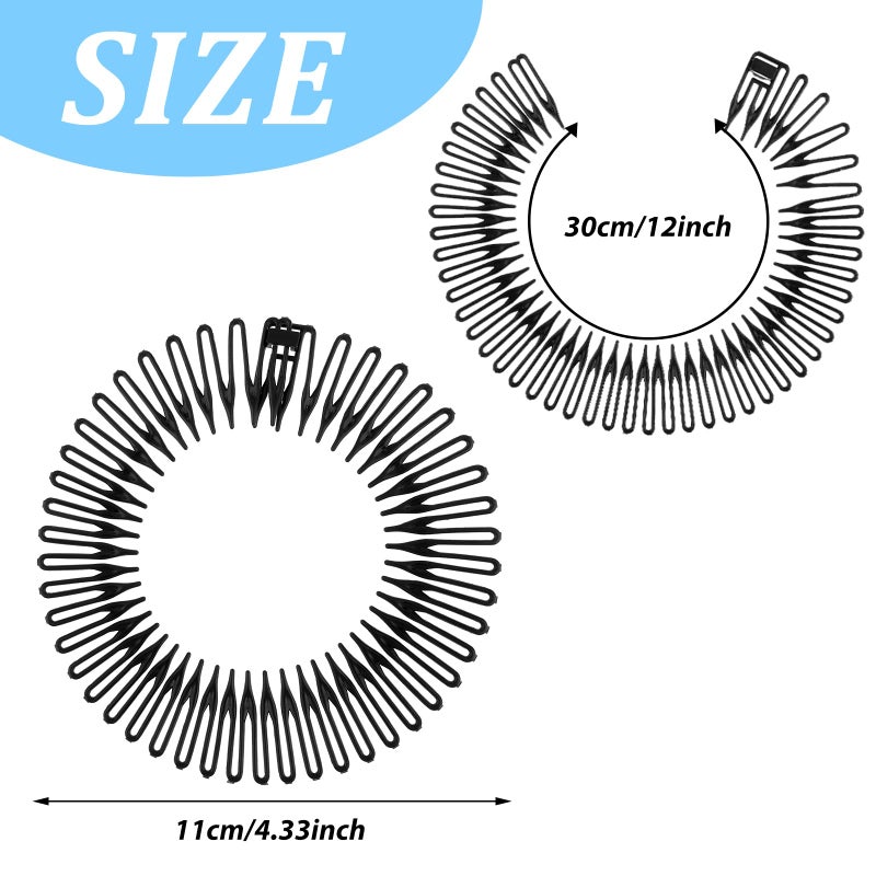 oruola 12pcs Claw Headband, Comb Headband, 90s Zig Zag Headbands, Spiky Headbands for Womens with Teeth, Flexible Stretch Hair Band, Hair Wrap Holders for Women, Girls and Sports, 3 Colors - Image 3