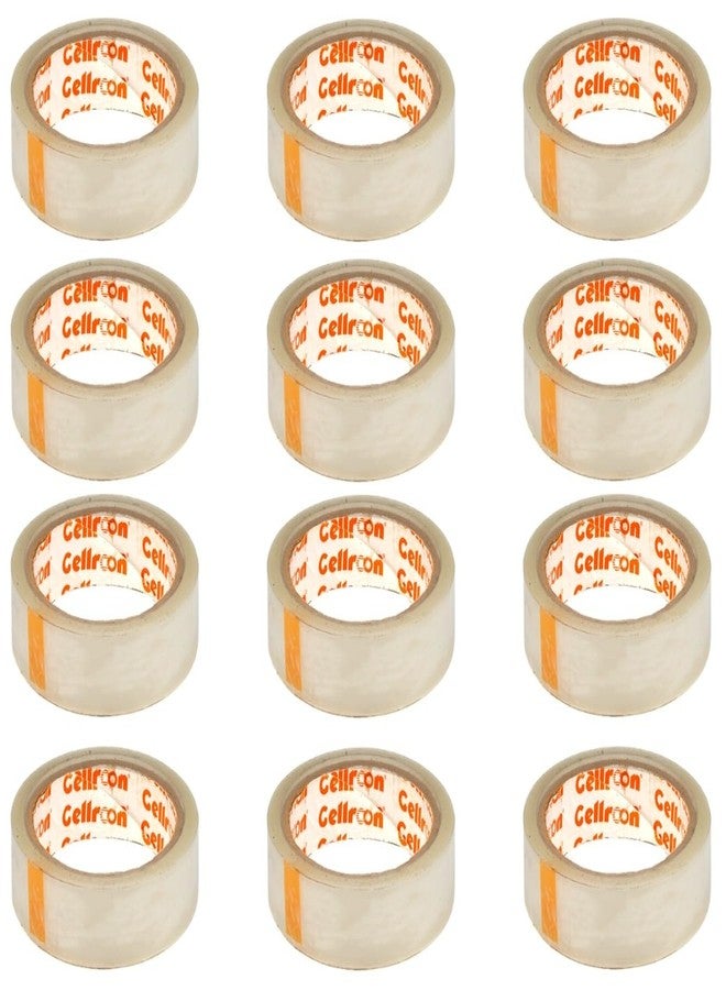 Cellroon Transparent Cello Tape (1 Inch / 65 Meter) Bopp Self Adhesive Tape Rolls, Packaging Tape For Home, Office, And Industrial Use (Pack Of 12) - Image 1