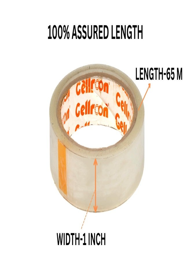 Cellroon Transparent Cello Tape (1 Inch / 65 Meter) Bopp Self Adhesive Tape Rolls, Packaging Tape For Home, Office, And Industrial Use (Pack Of 12) - Image 3