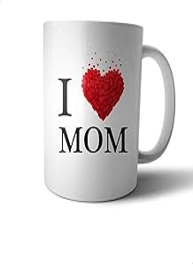 OR Ceramic I love Mom Print Mug - Multi Color