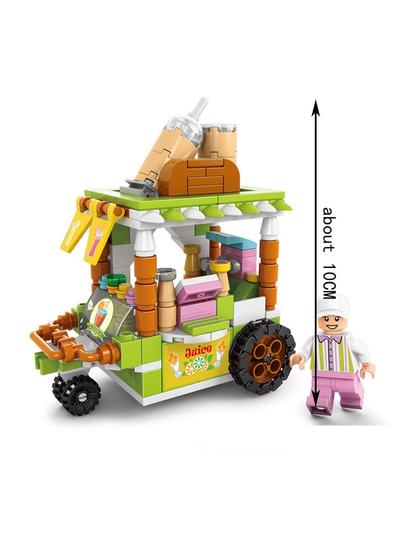 Fresh Juice Cart 189pcs, Street Series Building Block Assembly Kit Games And Engineering Toys, Home Decoration, Architectural Model Creative Gifts - Image 2