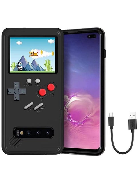 Gaming Phone Case for Samsung Galaxy S21 Ultra Color Screen Game Console Phone Case 2 in 1 Button Game Machine Funny Phone Cover with USB Cable (Black)