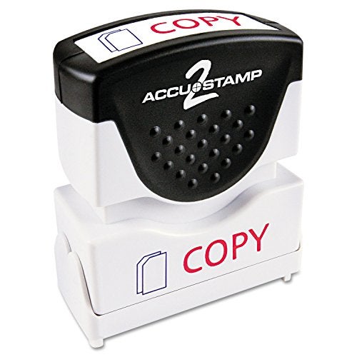 ACCUSTAMP2 035532 Pre-Inked Shutter Stamp with Microban, Red/Blue, Copy, 1 5/8 x 1/2 - Image 1
