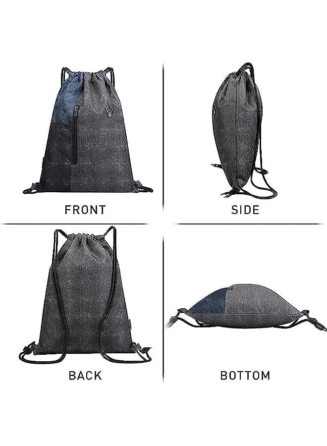 راكسوم حقيبة ظهر برباط لصالة الألعاب الرياضية، حقيبة رياضية مقاومة للماء من البولي إيثيلين مع سحاب وجيوب شبكية، مناسبة للرياضات الخارجية واليوجا والسباحة - Image 2