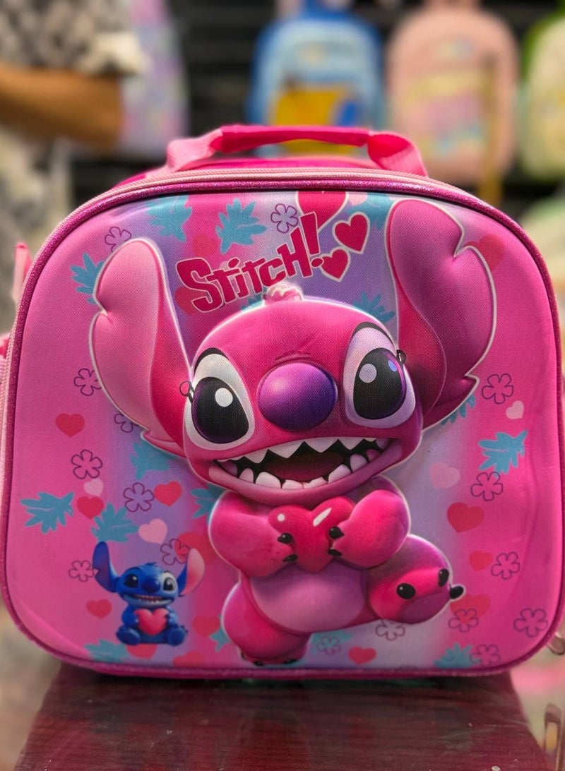 ديزني لانش باج للأطفال ، استيتش حقيبة غداء معزولة محمولة برسومات كرتونيه كبيرة السعة لطيفة مقاومة للماء، - Image 1