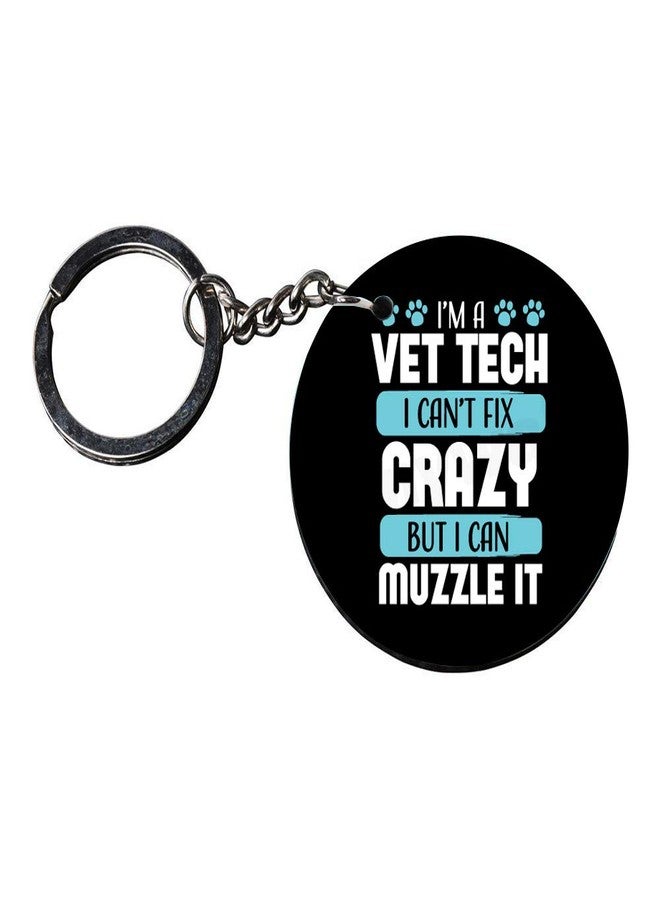 Tinywalk Set of 2 | Circle Shape Printed Wooden Keychains Vet Tech | Circle Shape keyrings | Circle Shape Keychains| Printed keyrings - Image 3