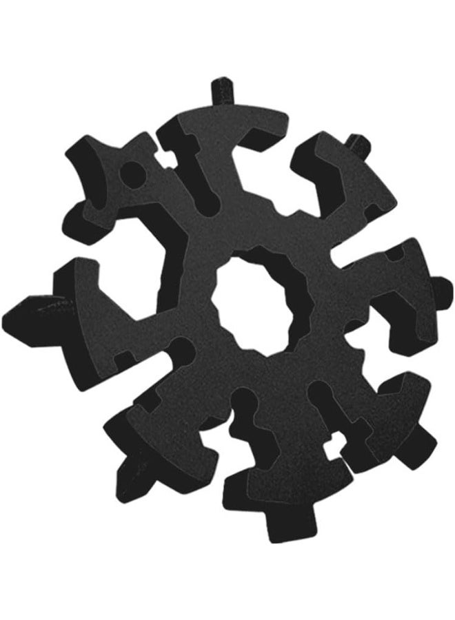 Soofam 20-in-1 Snowflake Multi-Tool with Keychain – Compact Stainless Steel Star Wrench, Screwdriver, Bottle Opener – Portable EDC Tool for Outdoor, Travel, Camping, DIY – Silver - Image 4