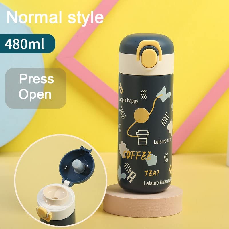 HaRvic HaRvic Water Bottle for Kids Stainless Steel Baby Sipper Bottle Double Walled Vacuum Insulated Bottle Flask for Boys Girls School Blue Bottle  - Image 4