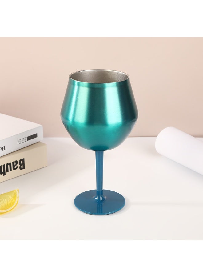 SKT Shiketro 316 Stainless Steel Wine Glass, 380ml, Detachable U-Shaped Stemware, 2-in-1 Cocktail Glass (blue) - Image 1