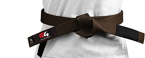 G4 VISION G4 Jiu Jitsu BJJ Belts Brazilian Adult A1 A2 A3 A4 Black Brown Purple Blue White (Brown, A4) - Image 3