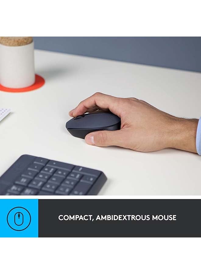 لوجيتيك مجموعة لوحة مفاتيح وماوس لاسلكية لنظام التشغيل Windows، مستقبل USB موحد بسرعة 2.4 جيجا هرتز، 15 مفتاح FN، عمر بطارية طويل، متوافق مع الكمبيوتر الشخصي والكمبيوتر المحمول باللون الرمادي - Image 2