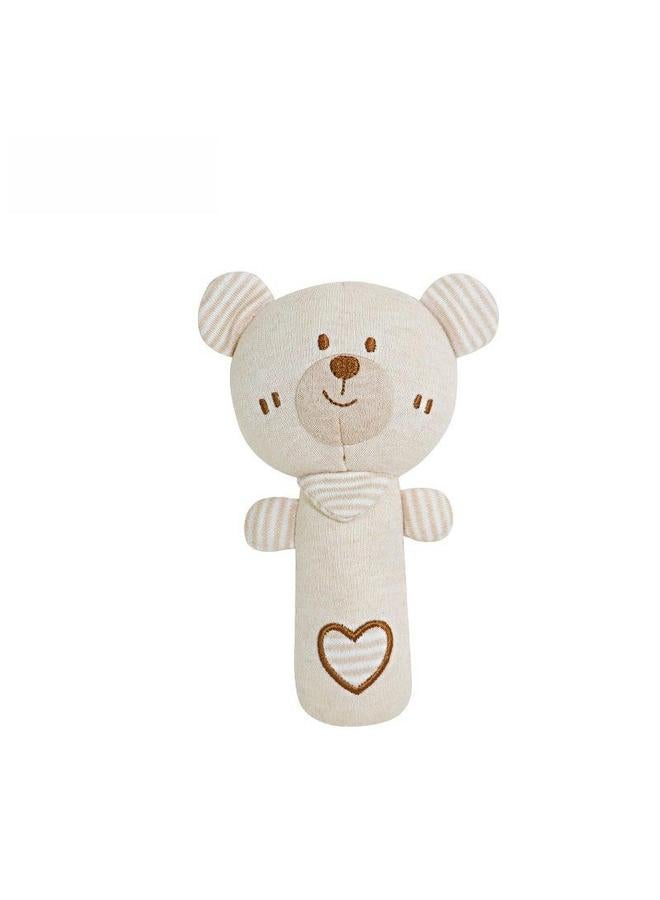 Organic Cotton Baby Rattle Set Soothing Chewable ToysBear organic cotton hand stick (boxed) Bear