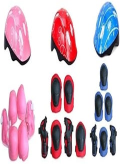 SportQ 7 Piece Skiing and Cycling Protective Pad Set for Kids - Elbow and Knee - Comfortable - Scooter, Skiing Wheels and Cycling (Red)
