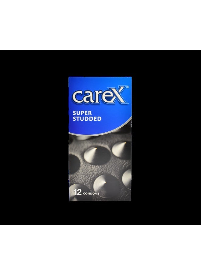 careX Super Studded Condoms | Large Studs For Extra Stimulation | 12 Count - Image 1