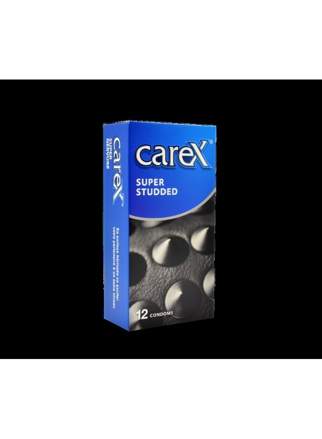 careX Super Studded Condoms | Large Studs For Extra Stimulation | 12 Count - Image 2