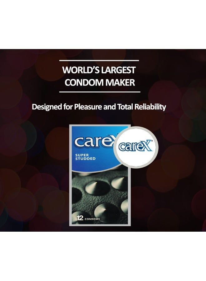 careX Super Studded Condoms | Large Studs For Extra Stimulation | 12 Count - Image 4