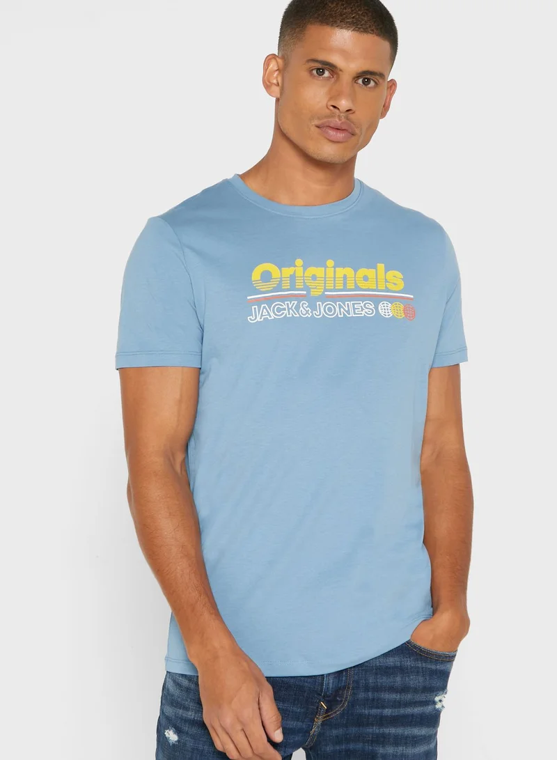 JACK & JONES Logo Crew Neck T-Shirt