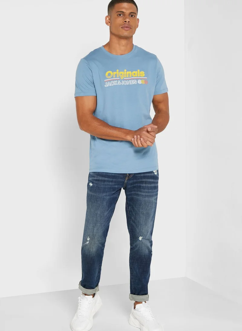 JACK & JONES Logo Crew Neck T-Shirt