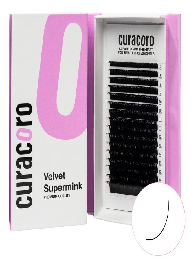 Curacoro Super Mink Eyelashes Extensions, 0.18 D Curl 13mm Length Silk Eyelashes, Individual Eyelash Extensions - Image 1