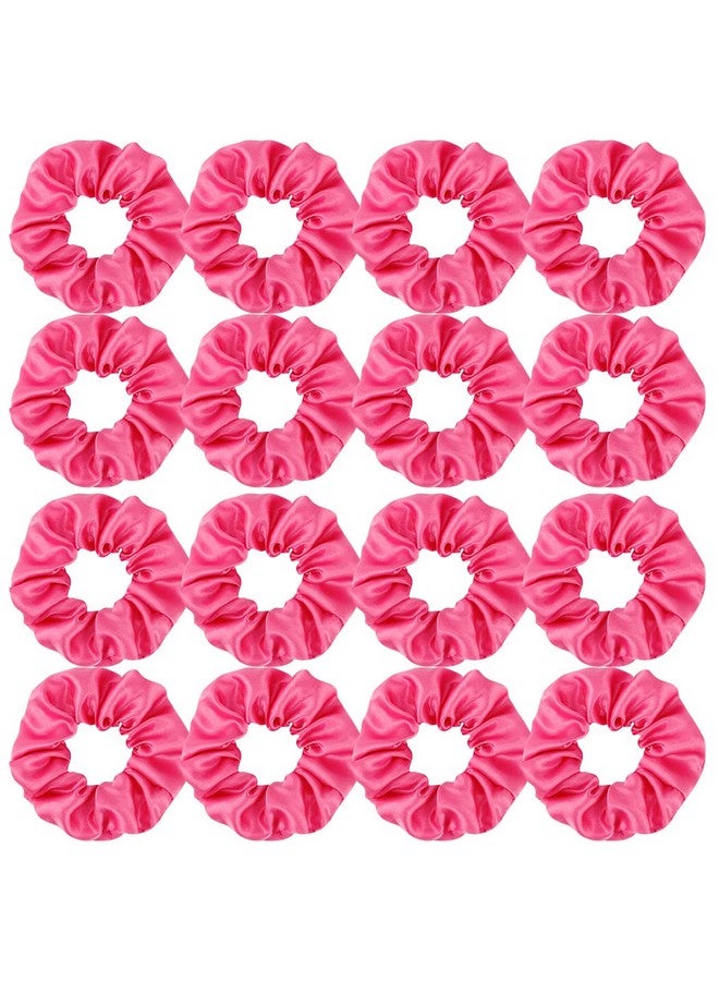Semato 16 Pacs Satin Scrunchies Bridesmaid Proposal Gifts Hair Ties Scrunchies for Women Girls Bachelorette Party Favors(Hot pink) - Image 1