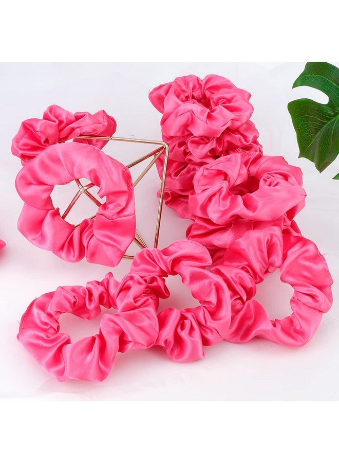 Semato 16 Pacs Satin Scrunchies Bridesmaid Proposal Gifts Hair Ties Scrunchies for Women Girls Bachelorette Party Favors(Hot pink) - Image 2