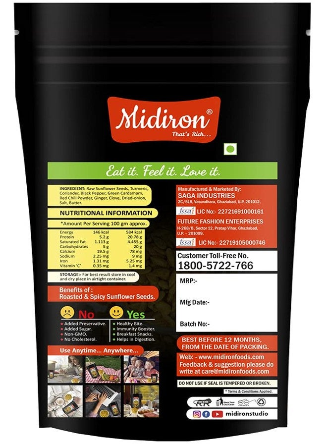 Midiron Roasted Spicy Sunflower Seed | Healthy Diet Food | Ready to Eat | Surajmukhi Seeds High in Fibre & Protein - Image 5