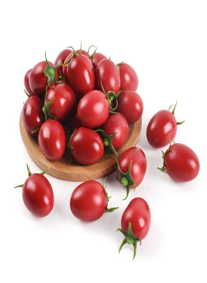 Luckforest Artificial Cherry Tomatoes, 25 Pcs Large Simulation Cherry Tomatoes Fake Fruit Decoration for Home Kitchen Christmas Party Decor Photography Props, Large - Image 1