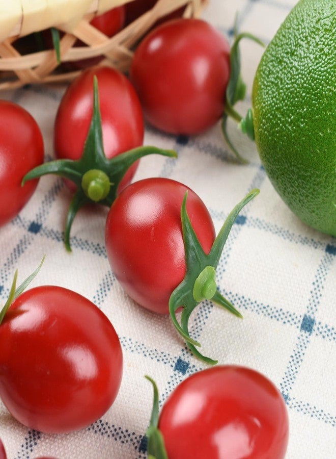Luckforest Artificial Cherry Tomatoes, 25 Pcs Large Simulation Cherry Tomatoes Fake Fruit Decoration for Home Kitchen Christmas Party Decor Photography Props, Large - Image 5