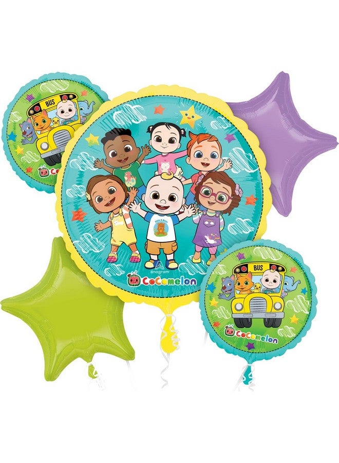 Anagram Cocomelon 5pc Foil Balloon Bouquet - Image 1