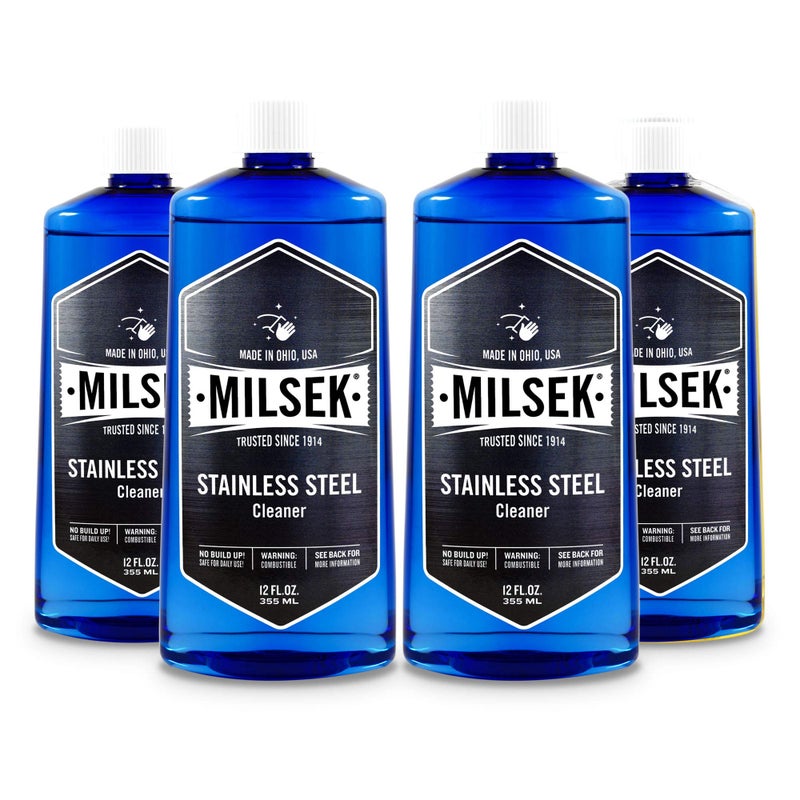 Milsek Stainless Steel Cleaner - Multipurpose Cleaning Supplies for Home and Kitchen Appliances, Sink, Stovetop, Dishwasher, Microwaves and Refrigerators - 12 Fl Oz (Pack of 4) - Image 1