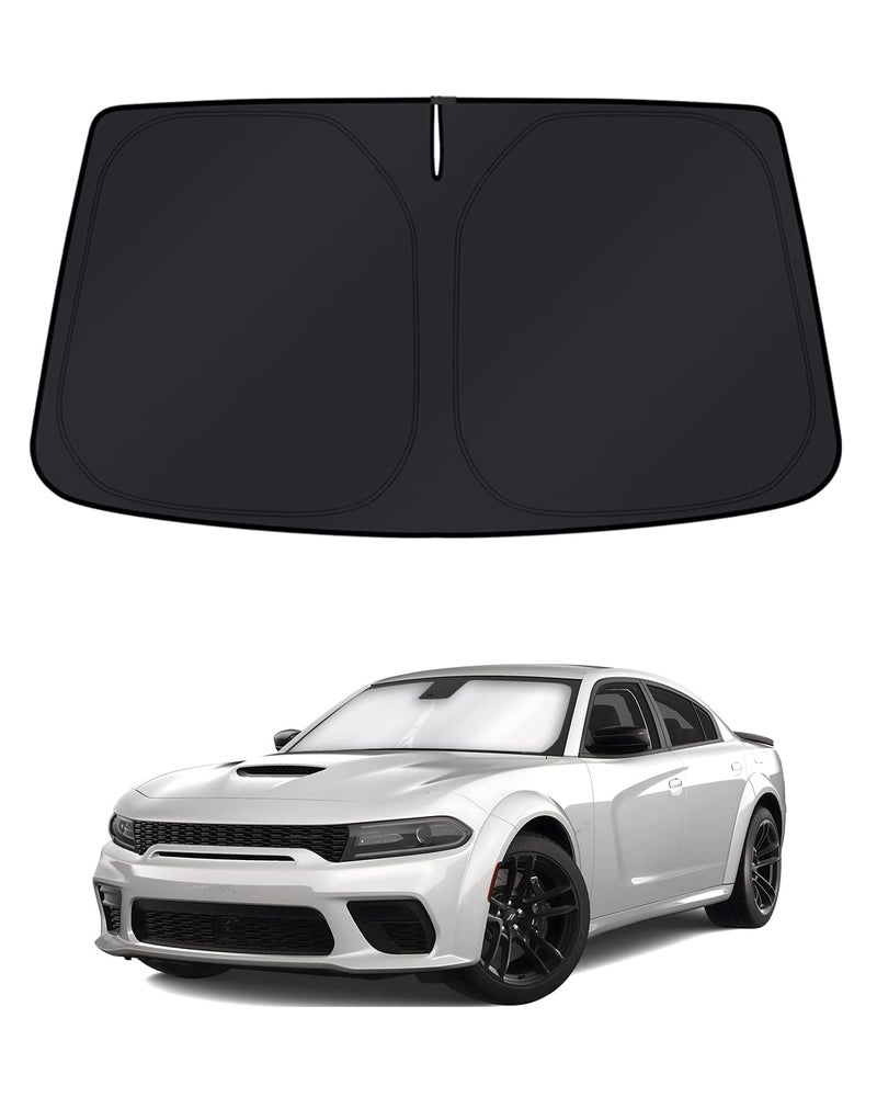 KUST Windshield Sun Shade for Dodge Charger Accessories 20112023 Window Shade Sun Visor Cover Foldable Blocks UV Rays Keep Your Car Cooler