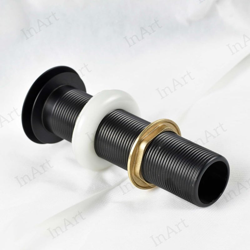inart InArt Brass Full Threaded Pop Up Waste Coupling 32 MM 7 Black Matte for Table Top Wash Basins Black 1 - Image 4
