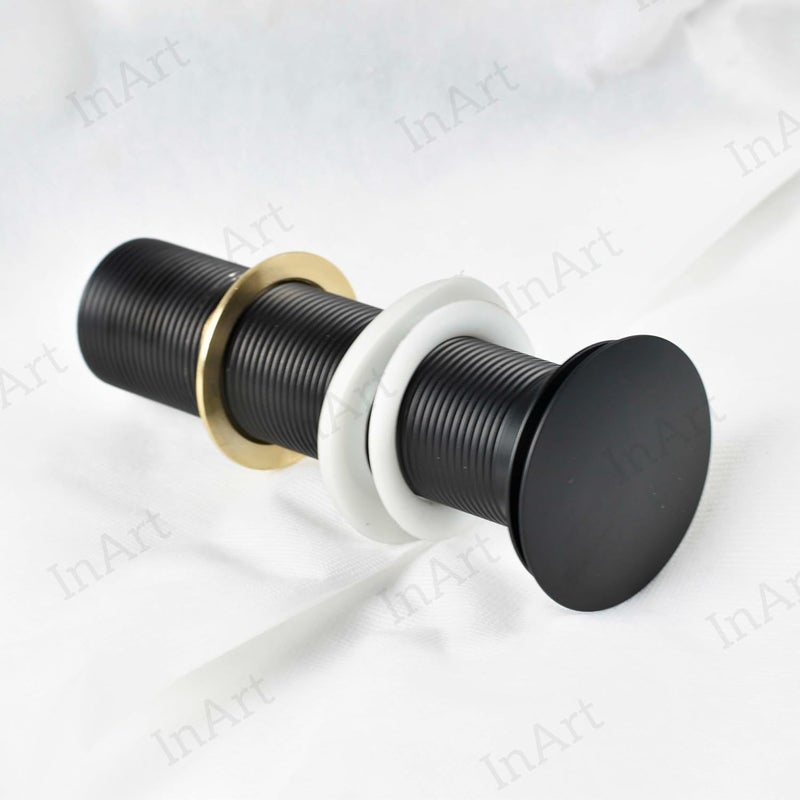 inart InArt Brass Full Threaded Pop Up Waste Coupling 32 MM 7 Black Matte for Table Top Wash Basins Black 1 - Image 2