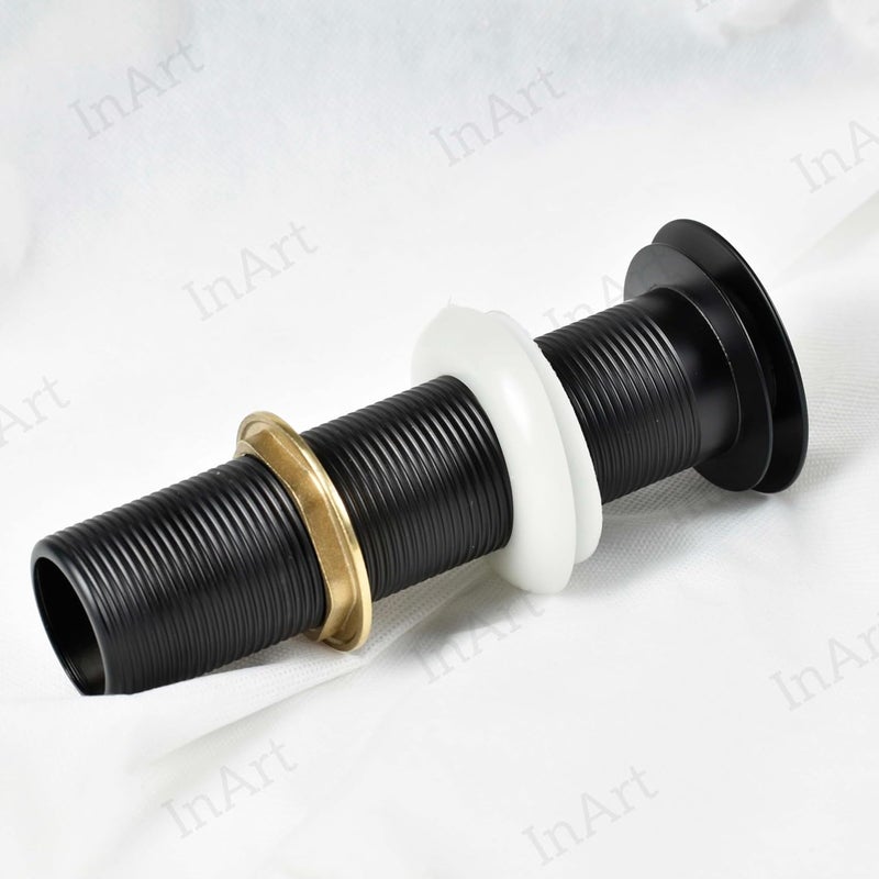 inart InArt Brass Full Threaded Pop Up Waste Coupling 32 MM 7 Black Matte for Table Top Wash Basins Black 1 - Image 3